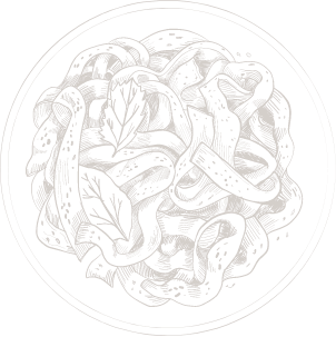 Assiette de pâtes au basilic